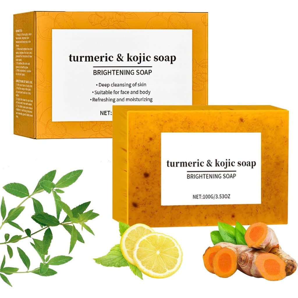 Natural Turmeric Soap, Kojic Acid & Turmeric Soap, Kojic Acid Lemon Soap Bar, Acne, Dark Spots, Hype