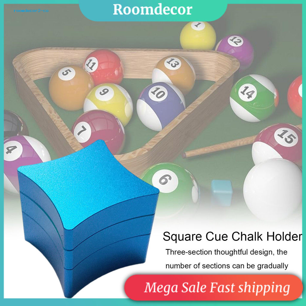 <roomdecor> Cue Tip Chalk Holder Snooker Carrier Case อลูมิเนียมแบบพกพา Pool Cue Chalk Holder Snooke