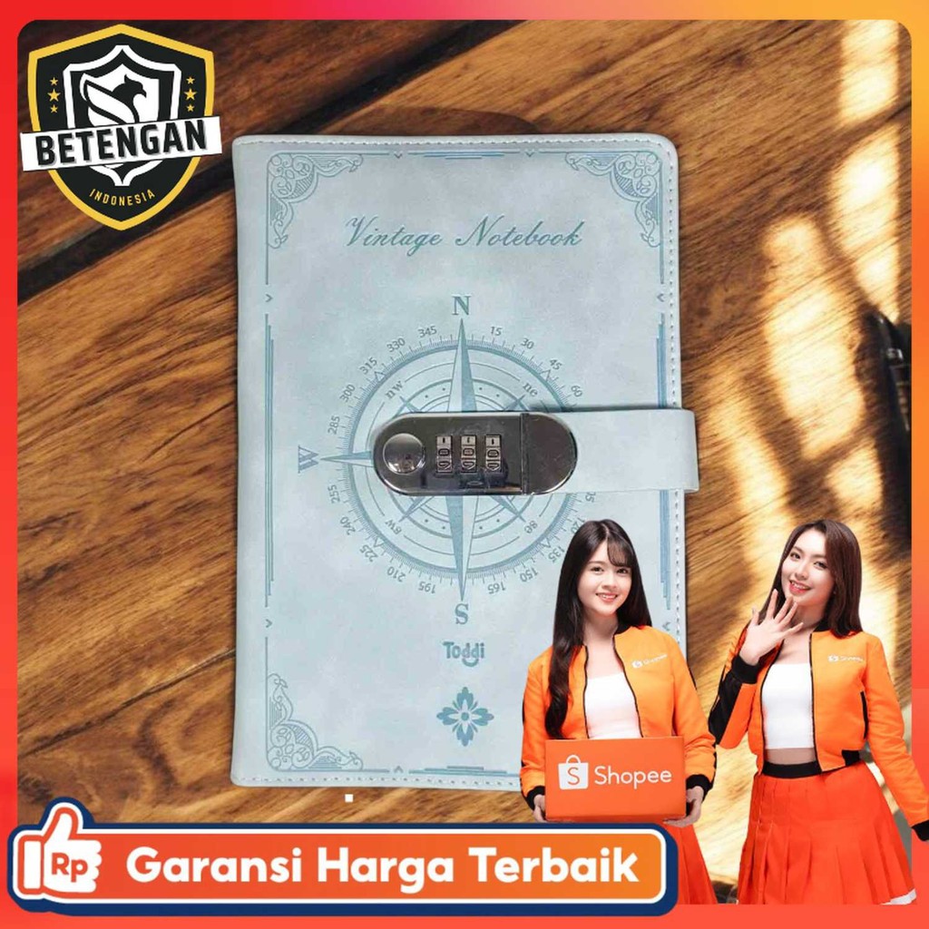 Toddi Leather Diary Journal Book 200 Grid A5 มีตัวล็อค - TD22