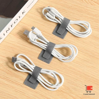 YT เทปตีนตุ๊กแก 10 ชิ้น/แพ็ค ที่เก็บสายไฟ หัวเข็มขัดรัดสายเคเบิ้ล Magic Tape