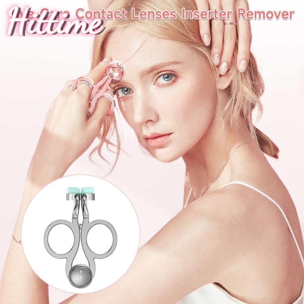 HITTIME ผู้หญิง Eye Care คอนแทคเลนส์ Inserter Remover พลาสติก Soft Tip Tweezer Stick สวมใส่เครื่องมื