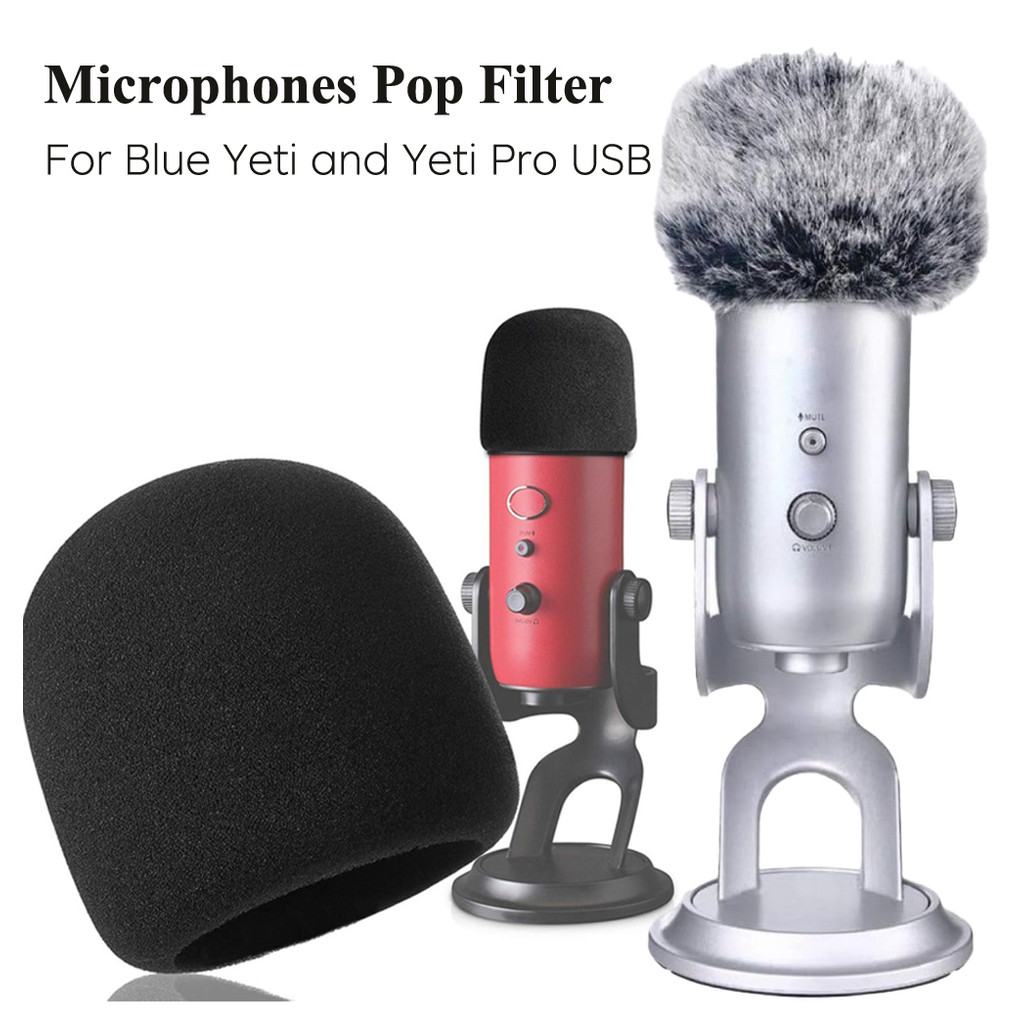 Pop Filter สําหรับ Blue Yeti/Yeti Pro ไมโครโฟน USB, Furry Windshield Cove สําหรับ Blue Yeti Pro USB 