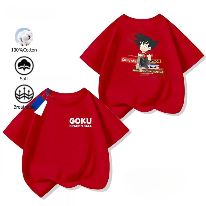 Yout-children เสื้อเด็ก เสื้อคอกลม ใส่สบาย cotton ลายพิมพ์แฟชั่น 2-9 ขวบ เด็ก 'GOKU'