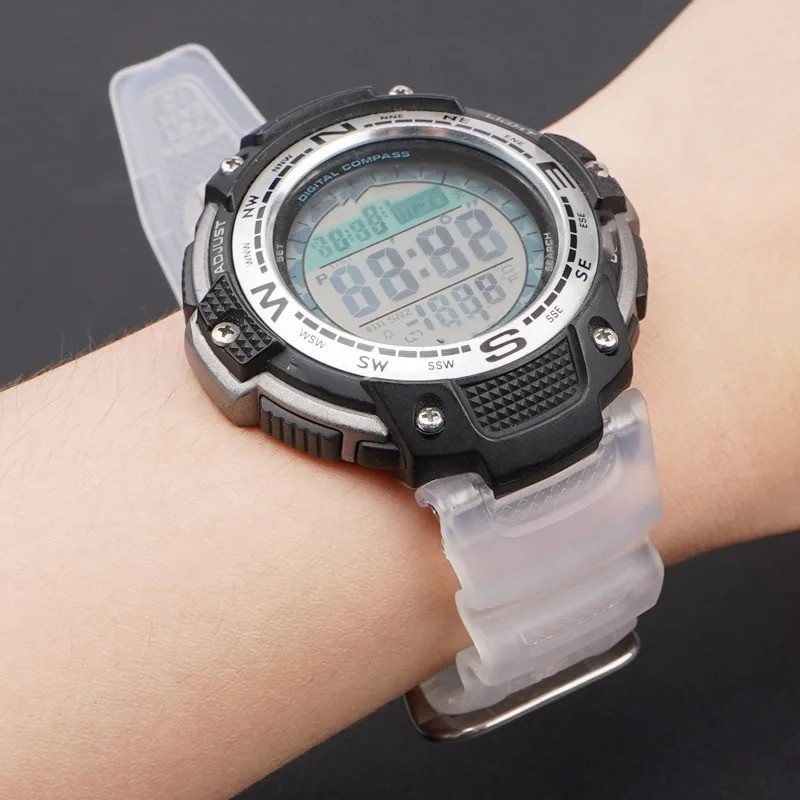 สายซิลิโคนสําหรับ SGW-100 เปลี่ยนสายนาฬิกาสําหรับ gshock sgw 100 กันน้ําดําน้ํากีฬา Watchbelt สําหรั