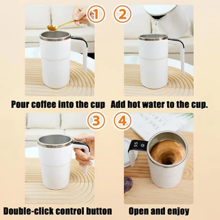 แก้วผสมไฟฟ้า ถ้วยกาแฟแบบชาร์จ ยูเอสบี ถ้วยเขย่าผงโปรตีน กวนเอง พร้อมจอแสดงผลดิจิตอล