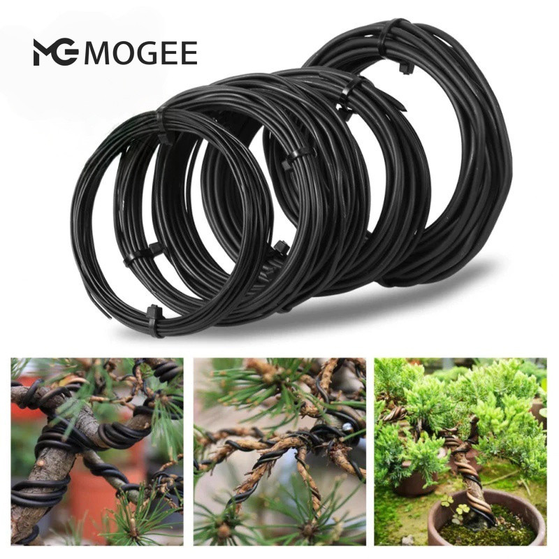5เมตร1/1.5/2/2.5/3มิลลิเมตรสีดําบอนไซลวดอโนไดซ์อลูมิเนียมบอนไซการฝึกอบรมลวดสวน ทําเอง เครื่องมือสําหรับพืชรูปร่างสวนเครื