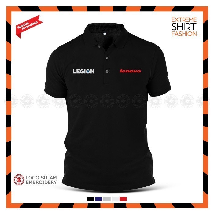 🔥💞 เสื้อโปโล Sulam Lenovo Legion ThinkPad โยคะแล็ปท็อป PC Desktop Monitor Baju Lelaki Casual Cotton แฟชั่นเย็บป