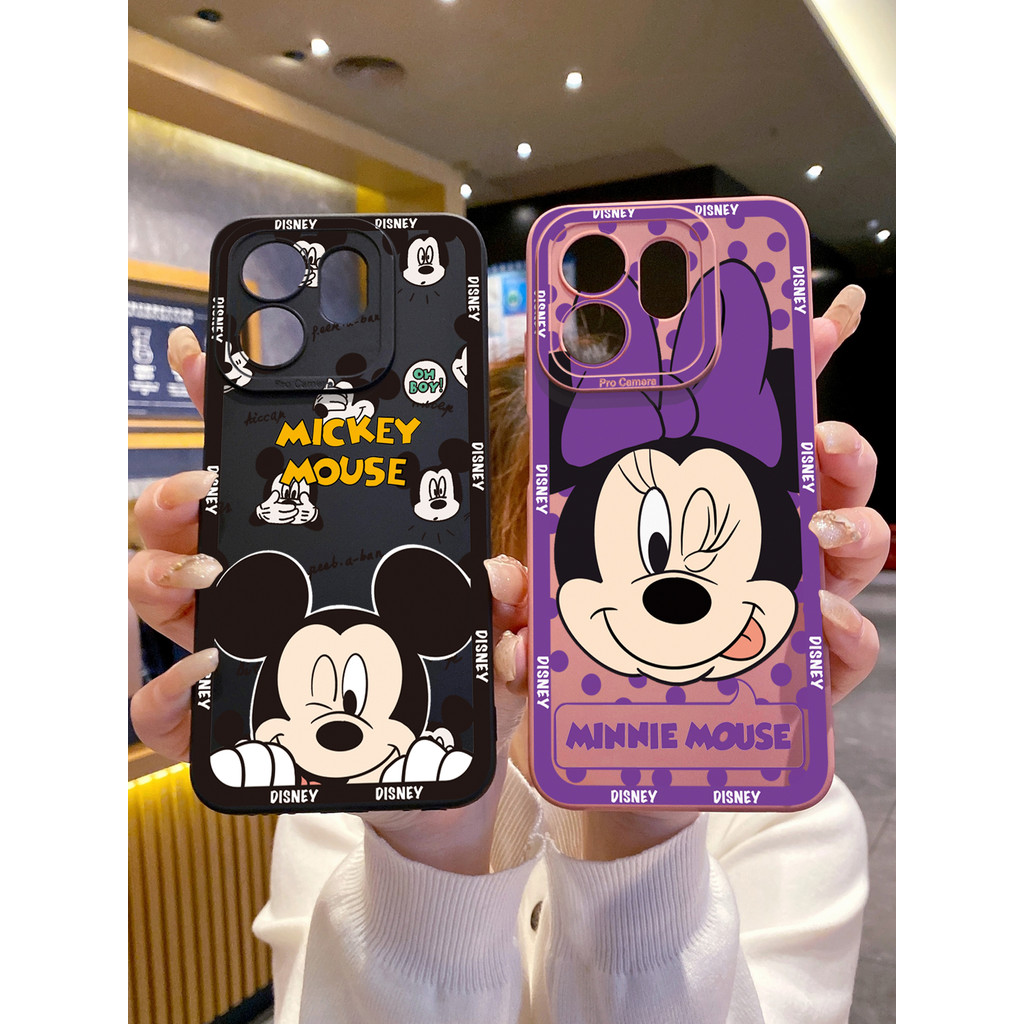 เข้ากันได้กับ iTel S25 Ultra A80 A70 Tecno Camon 40 Pro 4G ตลกสีม่วง Minnie Mickey Case TY Cover