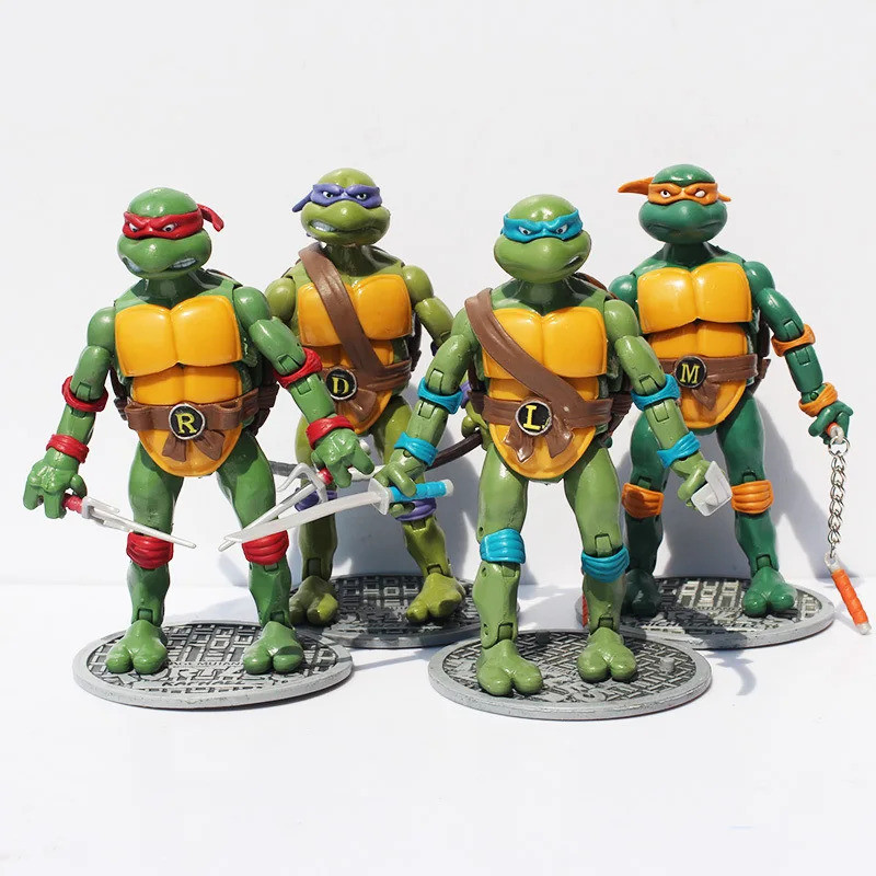 2012 TMNT 4 ชิ้น/เซ็ตรุ่น Michelangelo Donatello Raphael Da Vinci Action Figure Ninja Turtle ของเล่น