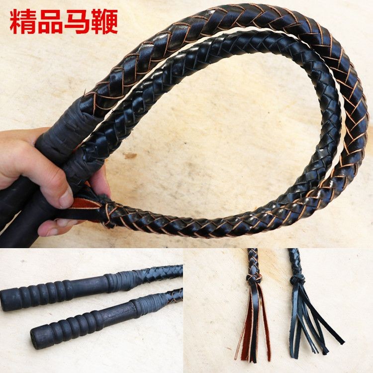 Horse Whip Cowhide Whip Self-Defense Whip Performance Whip Tame Beast ภาพยนตร์ Props