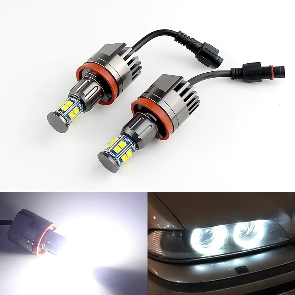 2x CANbus H8 LED 120W ข้อผิดพลาดฟรี Angel Eyes Marker Light ไฟหน้าสําหรับ 09-12 BMW 7-series F01/F02