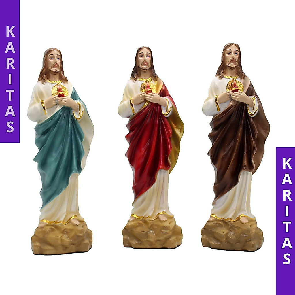 MERAH 20 CM RED HOLY HEART JESUS STATUE / JESUS STATUE / JESUS STATUE / CATHOLIC STATUE
