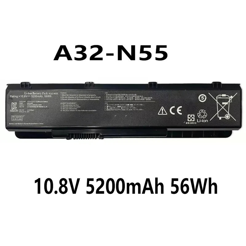 A32-N55 10.8V 5200mAh 56Wh แบตเตอรี่แล็ปท็อปสําหรับ Asus N45 N45E N45S N45F N45J N55 N55E N55S N75 N