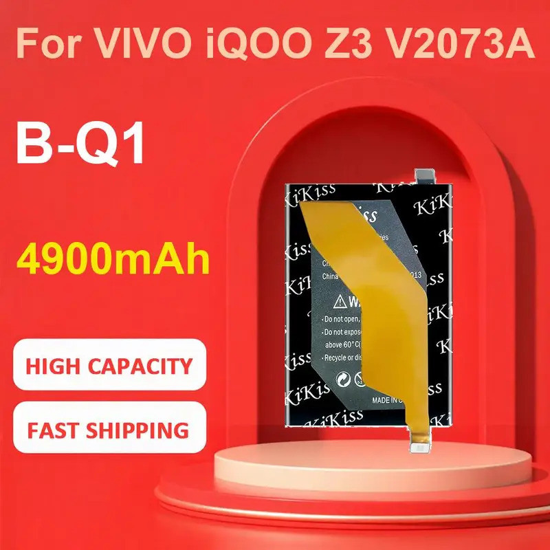 แบตเตอรี่ KiKiss สําหรับ VIVO iQOO Z3 V2073A,B-Q1,4900mAh