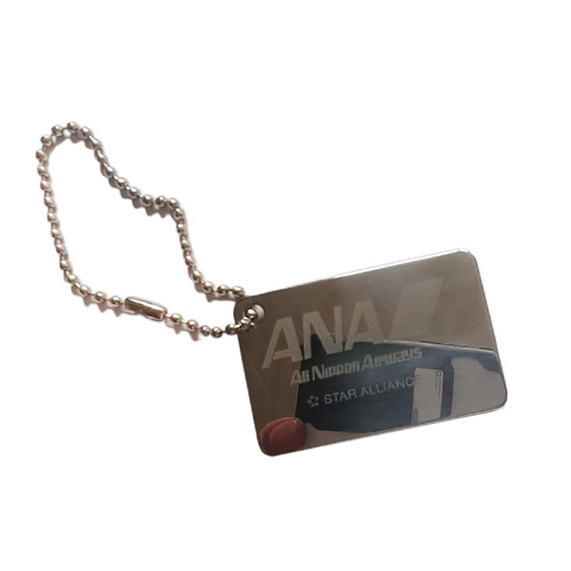 ฉันรักบิน|All Nippon Sky ANA Yuzuru Knotted Grapefruit Metal Brushed Stainless Steel Identity Tag พว