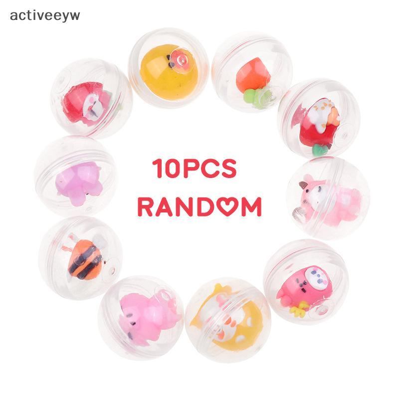 Activeeyw] 10 ชิ้น 32 มิลลิเมตรเด็กมินิสัตว์น้อยของเล่นตลกสัตว์เลี้ยงบอลไข่แคปซูลของเล่นสําหรับเครื่องหยอดเหรียญใหม่