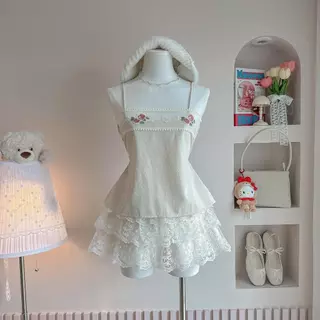 Creamy look เสื้อดีเทลน่ารักโทนสีครีม แมทกางเกง (มีขายแยก)