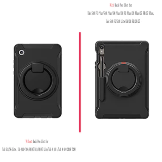 SAMSUNG 360° หมุนมือ ขาตั้งกันกระแทก สําหรับ Galaxy Tab S10 Ultra/S10 Lite/S10 FE/S9 Ultra/S8 Ultra/S10+/S9 FE+/S9+/S8+/S7 FE/S7 FE/S7+, Tab A11 Plus/A9+/S5e/S6 Lite
