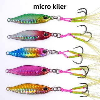 10 Warna Umpan Pancing 7g/10g/15g/20g Metal Jig Motif Sisik Ikan Plat Besi Jatuh Mulut Terbalik Umpan Jigging Micro Jig METAL JIG UMPAN CASTING