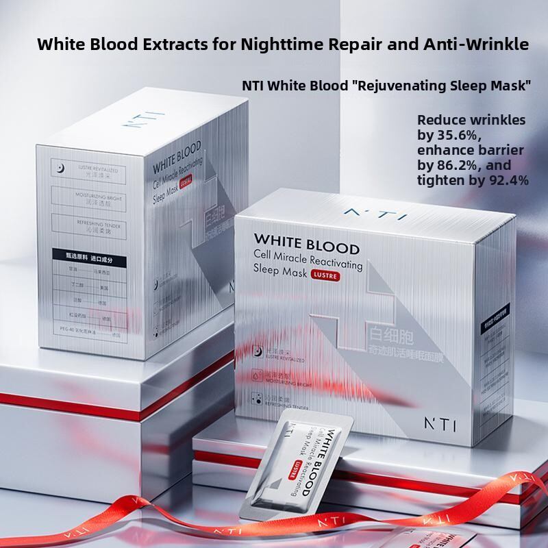 NTI White Blood Cell Miracle Sleep Mask Nightly Repair Anti-Aging กระชับผิวหน้า 50 ชิ้น/กล่อง Hydrat