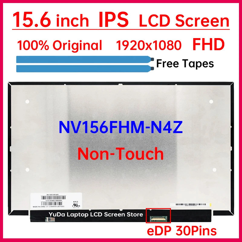 15.6 "แล็ปท็อปหน้าจอ LCD NV156FHM N4Z NV156FHM-N4Z จอแสดงผล Matrix แผงเปลี่ยน 1920x1080 IPS 45% NTSC