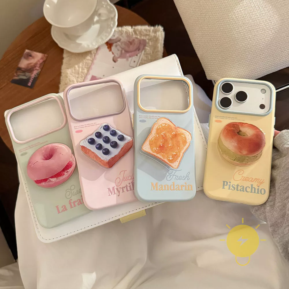 For เคสไอโฟน with Griptok TPU Matcha Bagel with Griptok เคส Phone Case For iPhone 17 Pro Max 16 15 14 13 Cover Aesthetic Korean Cute