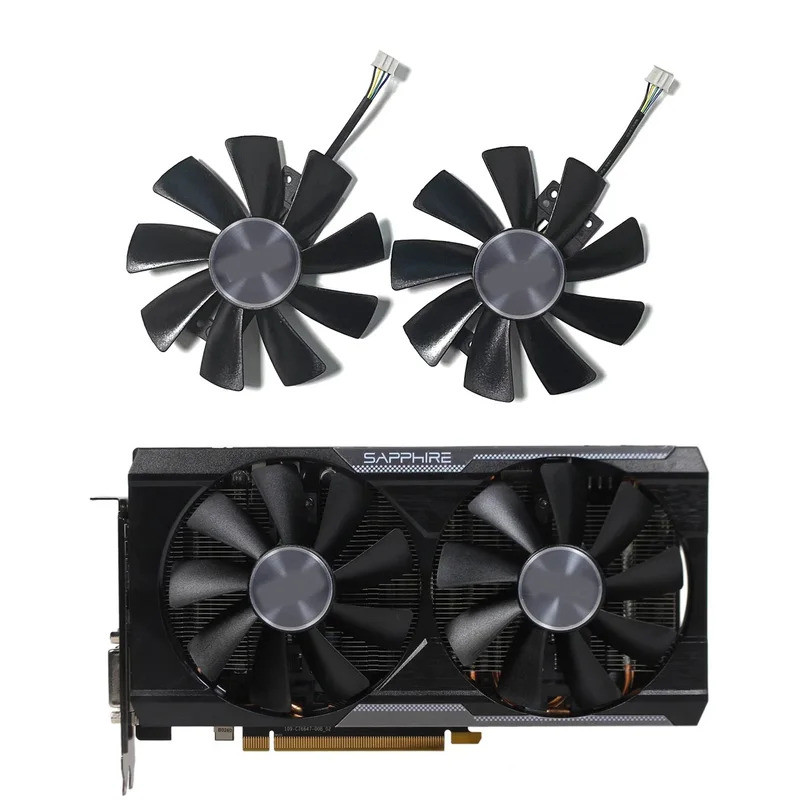 * 2 ชิ้น GAA8B2U/GAA8S2U DC 12V 0.45A GPU กราฟิกการ์ดพัดลมสําหรับ Sapphire R9 380 380X 2G/4G D5 กราฟ
