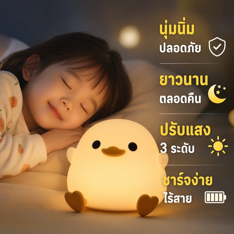 โคมไฟแมว ไฟกลางคืน ซิลิโคนนุ่ม ชาร์จUSB 7สี แตะเปลี่ยนสี หรี่แสง ตั้งเวลา ไฟอ่านหนังสือ