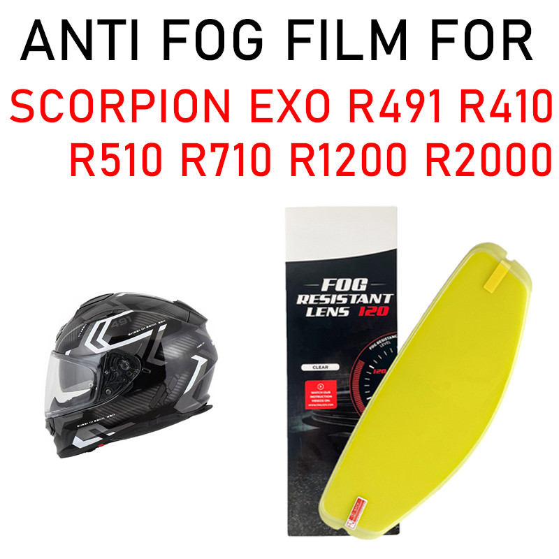 R491 Anti Fog ฟิล์มสําหรับ SCORPION EXO R410 R491 R510 R710 R1200 R2000 หมวกกันน็อค Visor อุปกรณ์เสร