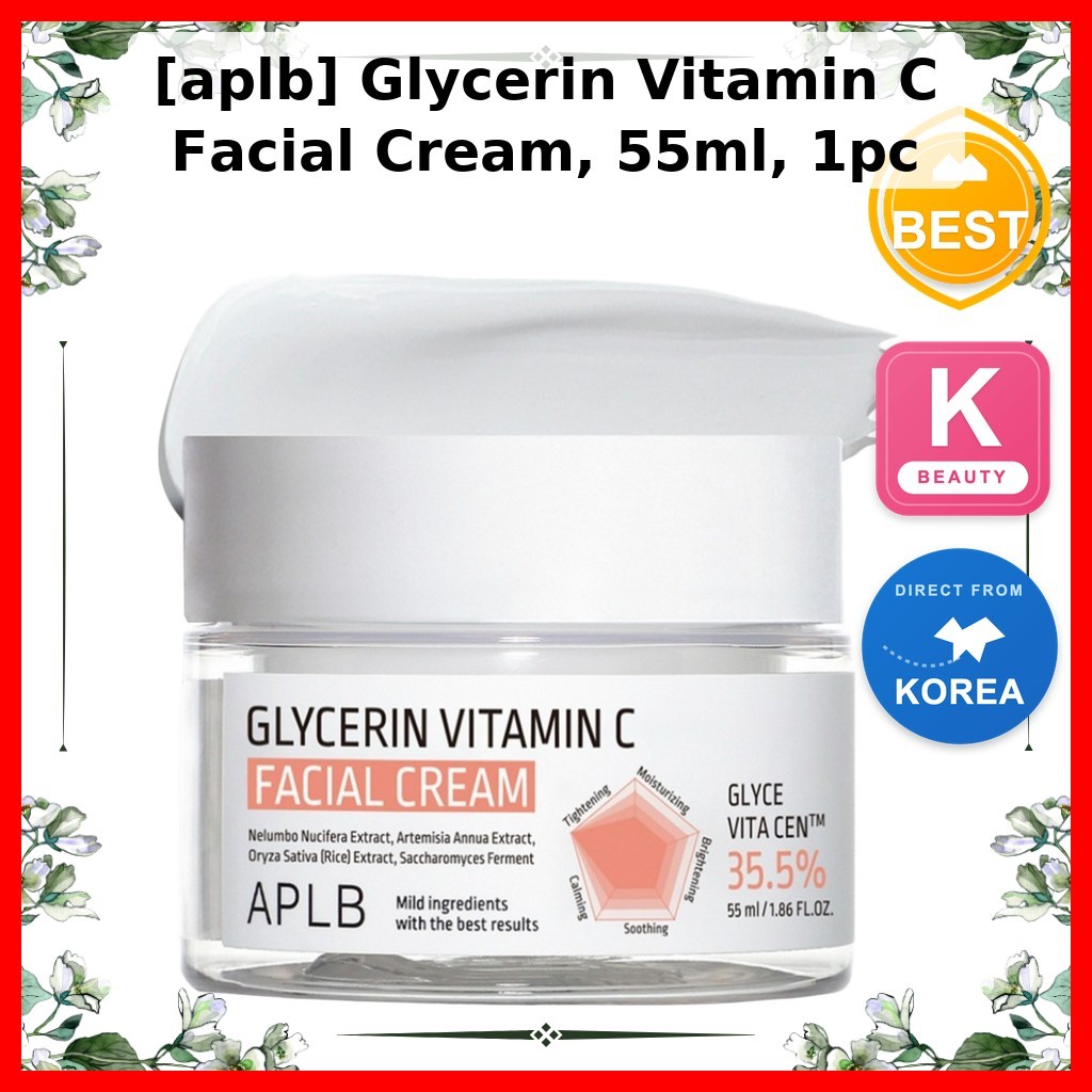 [aplb] Glycerin Vitamin C Facial Cream, 55ml, 1pc / Korean Facial Cream / Vitamin C Boost / ของแท้ 1