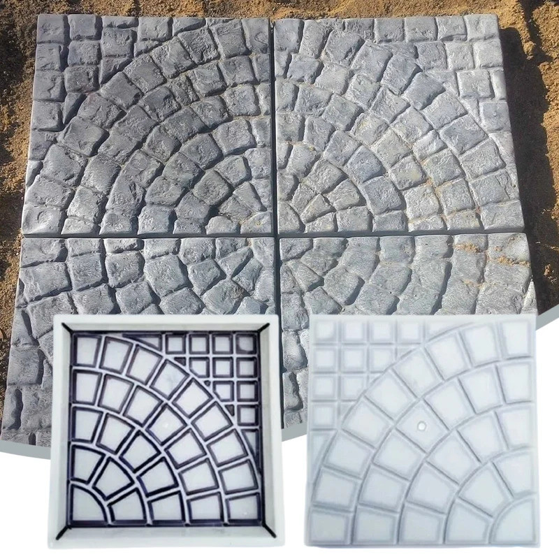 พลาสติกสวน Pavement แม่พิมพ์นํากลับมาใช้ใหม่ DIY Garden Pavement แผนที่ปูอิฐ Mould สวนเส้นทางคอนกรีต