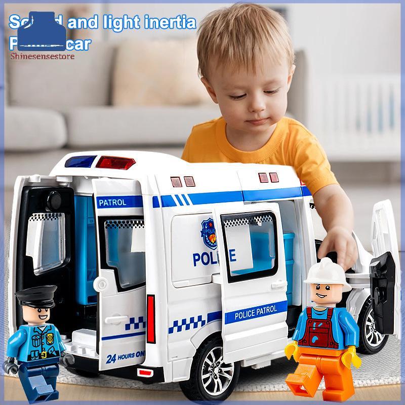 SHINE Mini รถ Diecast รถพยาบาล Fire-Tru Policecar รุ่นเสียงและแสงยานพาหนะจําลองคอลเลกชันของขวัญของเล่นเด็ก TH