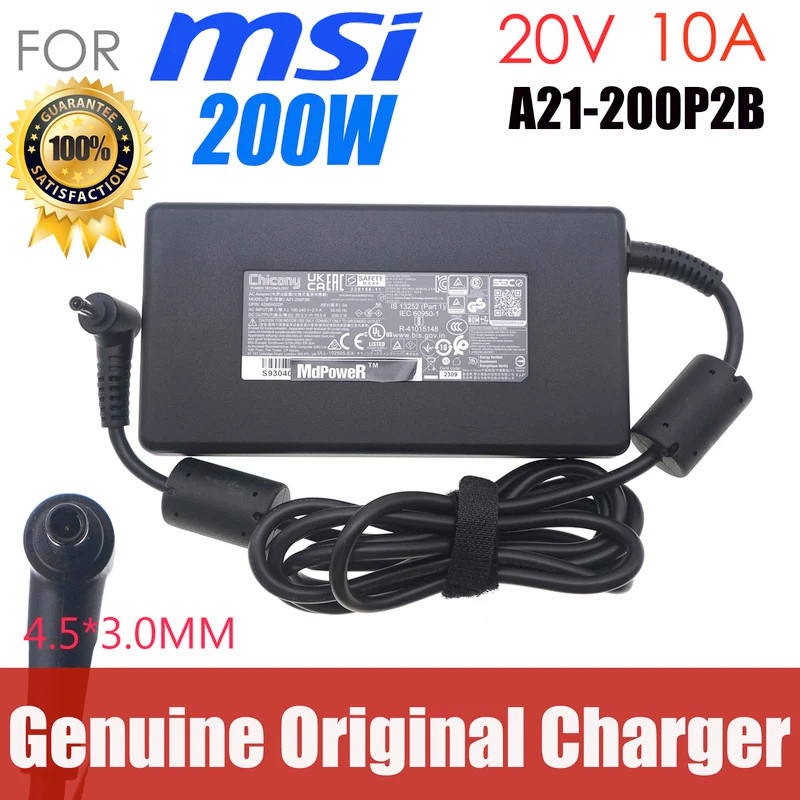 ของแท้ OEM Chicony 20V 10A 200W A21-200P2B A200A022P แล็ปท็อปอะแดปเตอร์ AC สําหรับ MSI Stealth 14 สต