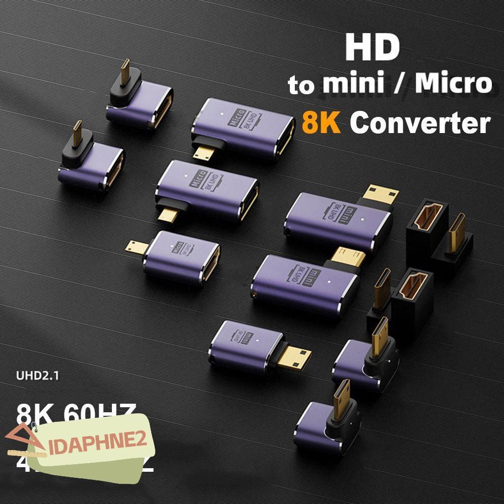 IDAPHNE2 Mini /Micro HD เป็น HDMI รองรับ 90 องศา HD 2.1 UHD HDTV Adapter
