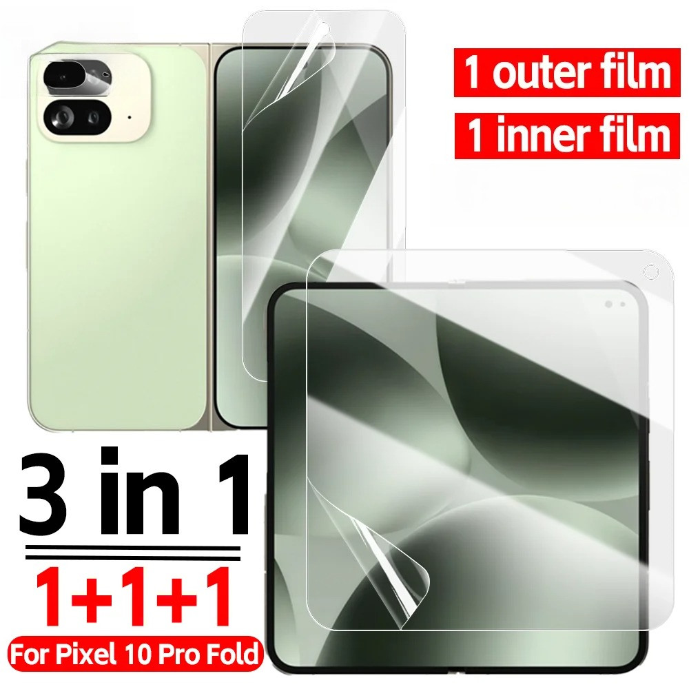 3 in 1 Ultra HD Hydrogel Softฟิล์มสําหรับGoogle Pixel 9 10 11 Proพับโทรศัพท์Hydrogelป้องกันหน้าจอสํา