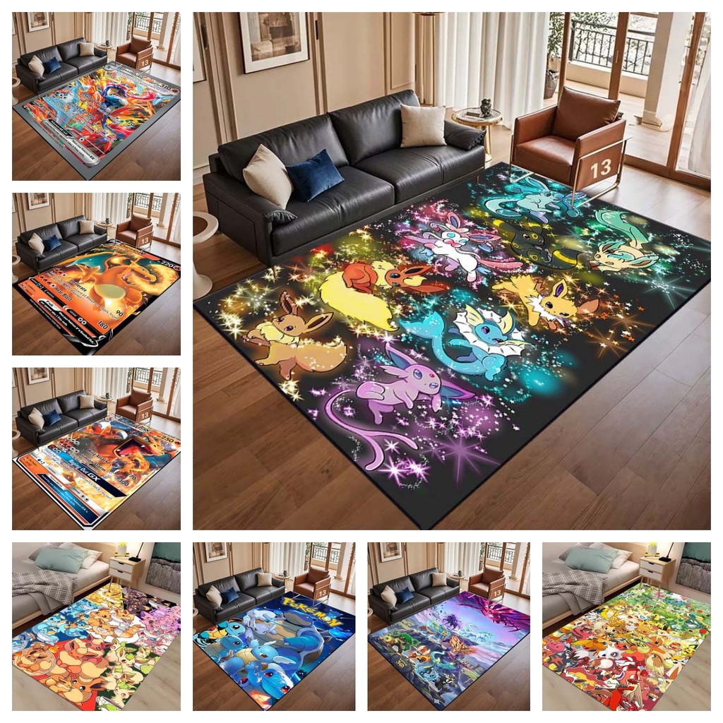 Pocket Monsters Pikachu Pokemon พรมดูดซับแรงกระแทกฝุ่นทําความสะอาดง่ายสําหรับ E-sports Room Entrance