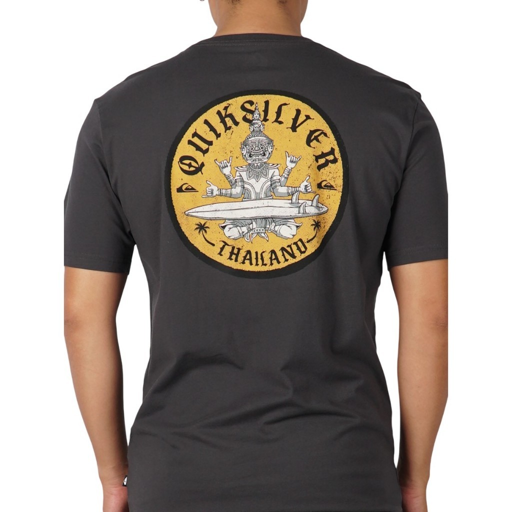 QUICK.SILVER เสื้อยืดกลางแจ้งฤดูร้อนเทรนด์อเมริกันผ้าฝ้ายลายกลมพิมพ์แขนสั้นผู้ชาย