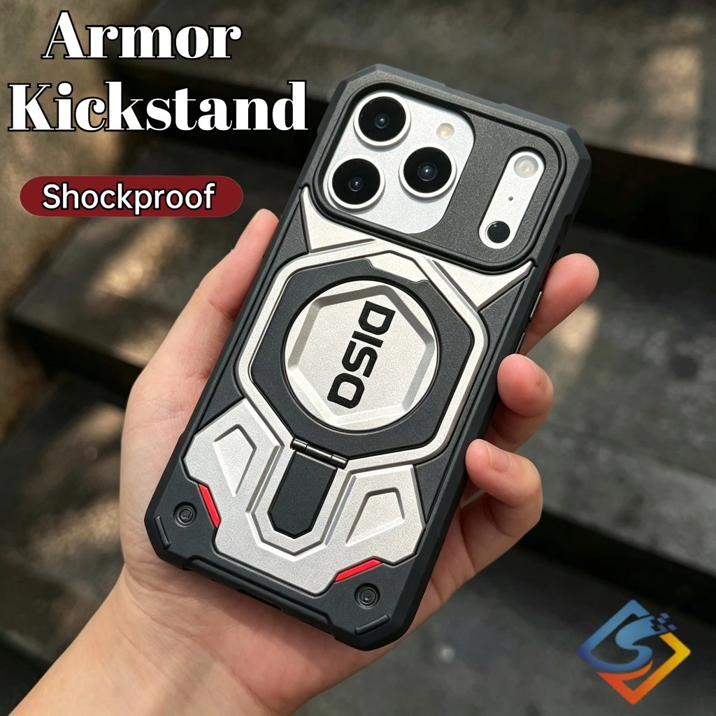 DISD Supreme Armor ขาตั้งแม่เหล็กสําหรับ iPhone 12 13 14 15 16 17 Pro Max Matte Full Coverage กันชนกันกระแทก