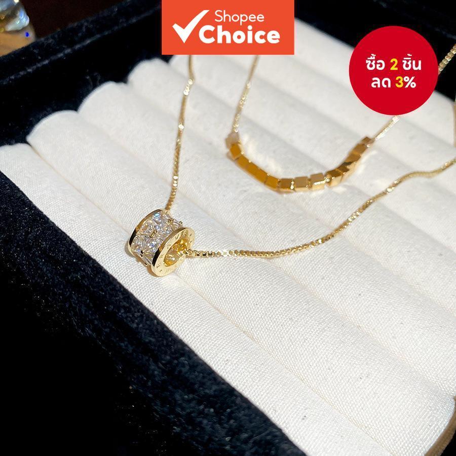 Electroplated Zircon สร้อยคอสองชั้นอเนกประสงค์ High End Collarbone Chain Dainty เครื่องประดับสําหรับผู้หญิง