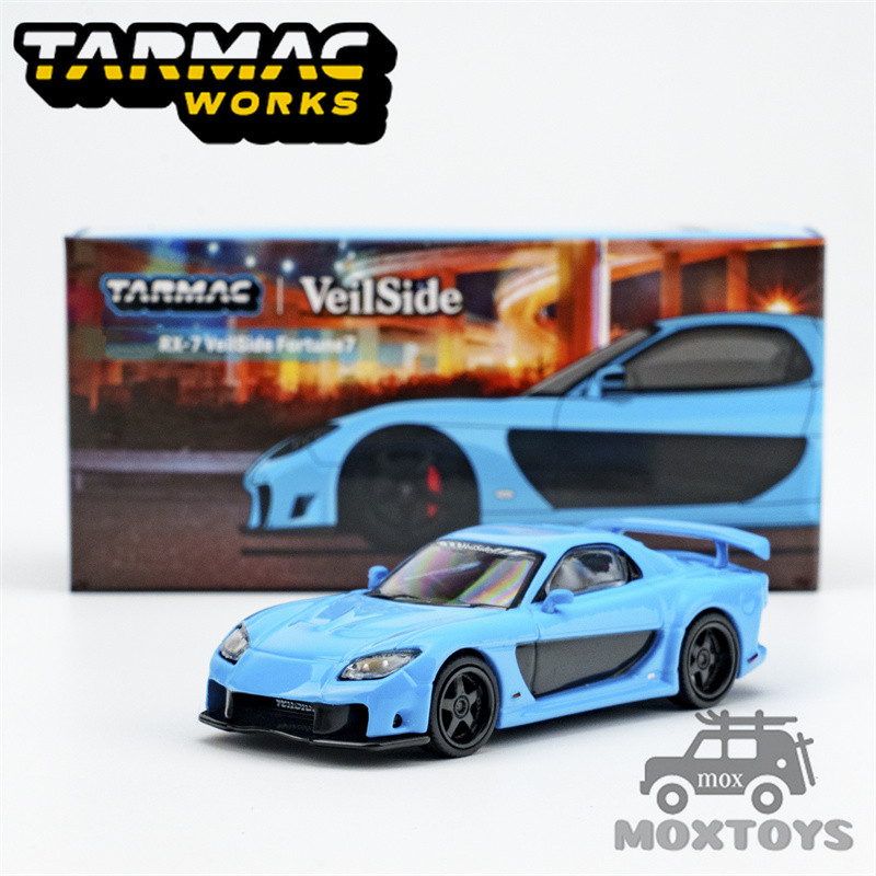 Tarmac Works 1:64 RX-7 VeilSide Fortune7 Blue รถโมเดลDiecast