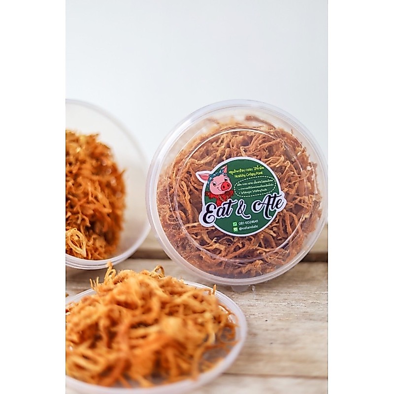หมูฝอย หมูเส้นกร๊อบ กรอบ หมูเส้นกรอบ หมูฝอยกรอบ ไร้มัน Eat & Ate