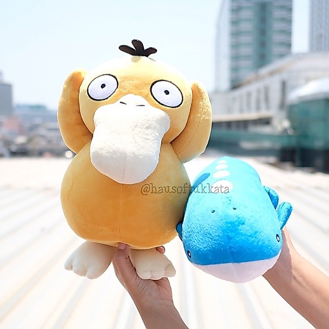 ตุ๊กตา Psyduck โกดั๊ก & Wailord เวลโอ 10นิ้ว Pokemon โปเกม่อน โปเกมอน Type Water ธาตุน้ำ