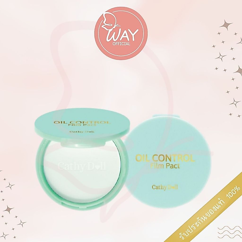 เคที่ดอลล์ ออยล์คอนโทรล ฟิล์ม แพ็ค ทรานสลูเซนต์ 4.5g Cathy Doll Oil Control Film Pact 4.5g