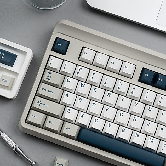 Womier 137 คีย์ Retro Blue PBT Double Shot Keycaps ชุด Minimalist คีย์บอร์ด Key Caps