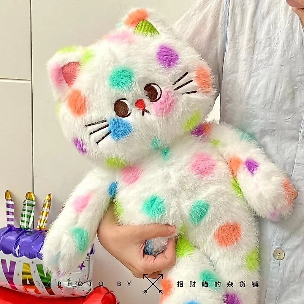 รุ้งสีด่างแมวตุ๊กตาตุ๊กตาน่ารักยาว แร็กดอลล์ หมอนส่งสาวของขวัญวันเกิดทานาบาตะนอนกับคุณ