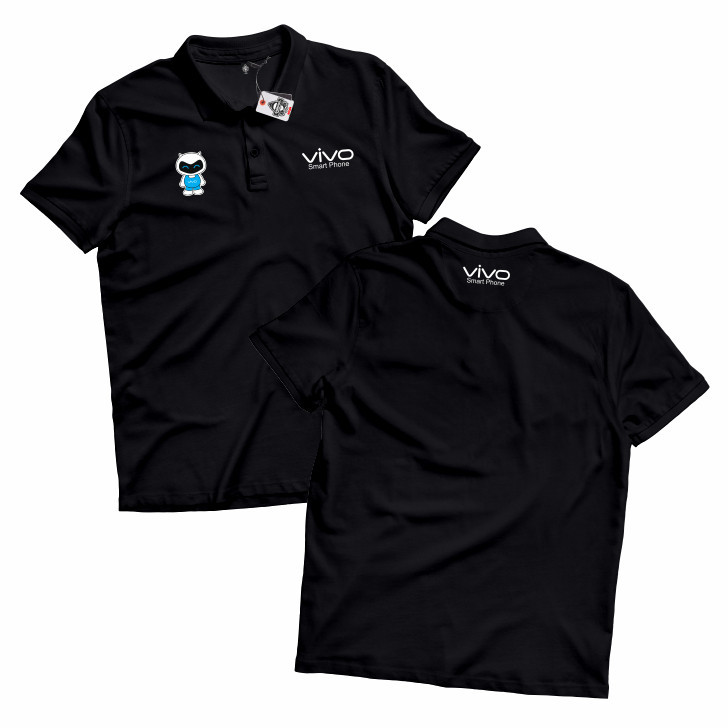 🌱  KARIMAKE เสื้อโปโล เสื้อยืดคอปก Unisex VIVO SMARTPHONE Mascot Image Gadget เสื้อยืด ผ้าฝ้ายแท้