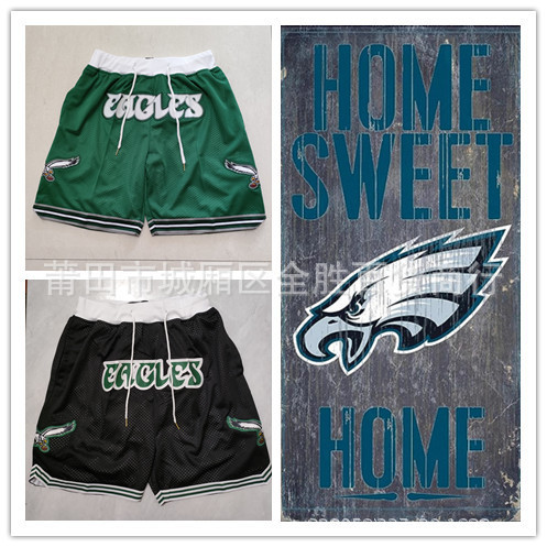 Philadelphia Eagles Philadelphia Eagles กางเกงกระเป๋าซิปปักลายหนาแน่นสีดํา