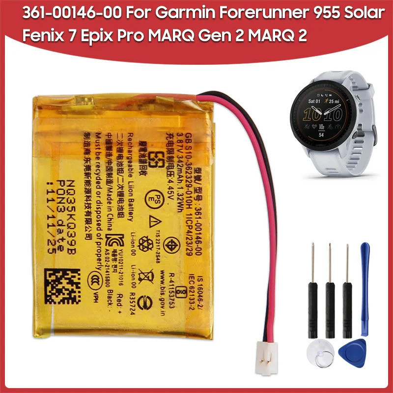 แบตเตอรี่ทดแทนสําหรับผู้เบิกทาง Garmin 955 955 Solar Fenix 7 Epix Pro MARQ Gen 2 MARQ 2 361-00146-00