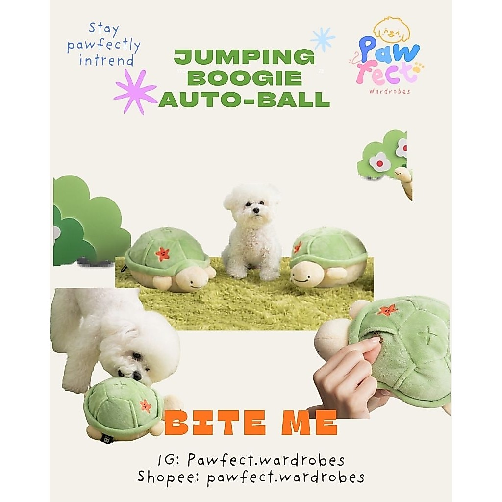 [พร้อมส่ง] bite me ลูกบอกฝึกทักษะสัตว์เลี้ยง แก้เหงาน้องหมา jumping bookie auto ball