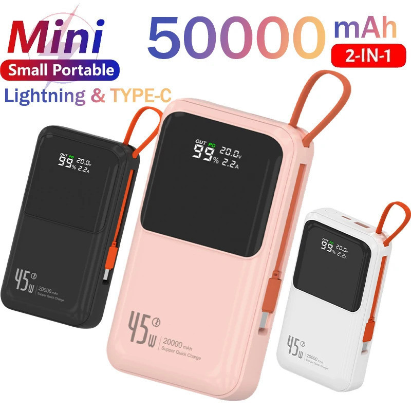 45W Power Bank Fast Charging 50000mAh ความจุขนาดใหญ่ Powerbank ภายนอกแบตเตอรี่แบบพกพา Charger สําหรั